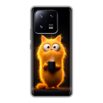 Силиконовый чехол на Xiaomi 13 Pro с принтом Смешной кот Силиконовый чехол на Xiaomi 13 Pro с принтом Смешной кот
