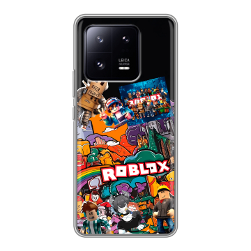 Силиконовый чехол на Xiaomi 13 Pro с принтом Roblox Роблокс