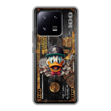 Силиконовый чехол на Xiaomi 13 Pro с принтом Дональд Дак Доллар Силиконовый чехол на Xiaomi 13 Pro с принтом Дональд Дак Доллар