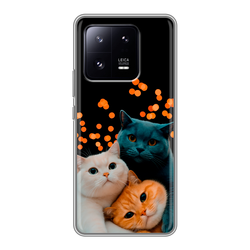 Силиконовый чехол на Xiaomi 13 Pro с принтом Кошки Силиконовый чехол на Xiaomi 13 Pro с принтом Кошки