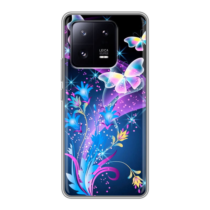 Силиконовый чехол на Xiaomi 13 Pro с принтом Бабочки Силиконовый чехол на Xiaomi 13 Pro с принтом Бабочки