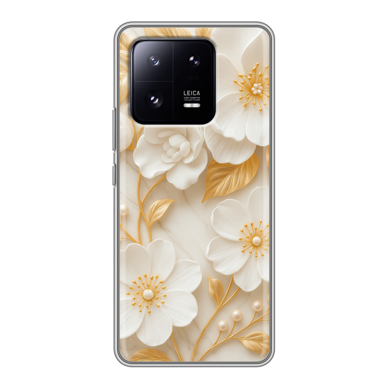 Силиконовый чехол на Xiaomi 13 Pro с принтом Цветы Силиконовый чехол на Xiaomi 13 Pro с принтом Цветы