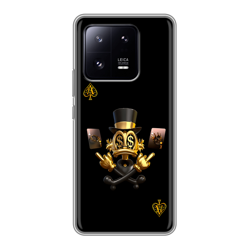 Силиконовый чехол на Xiaomi 13 Pro с принтом Золотой скрудж макдак Силиконовый чехол на Xiaomi 13 Pro с принтом Золотой скрудж макдак