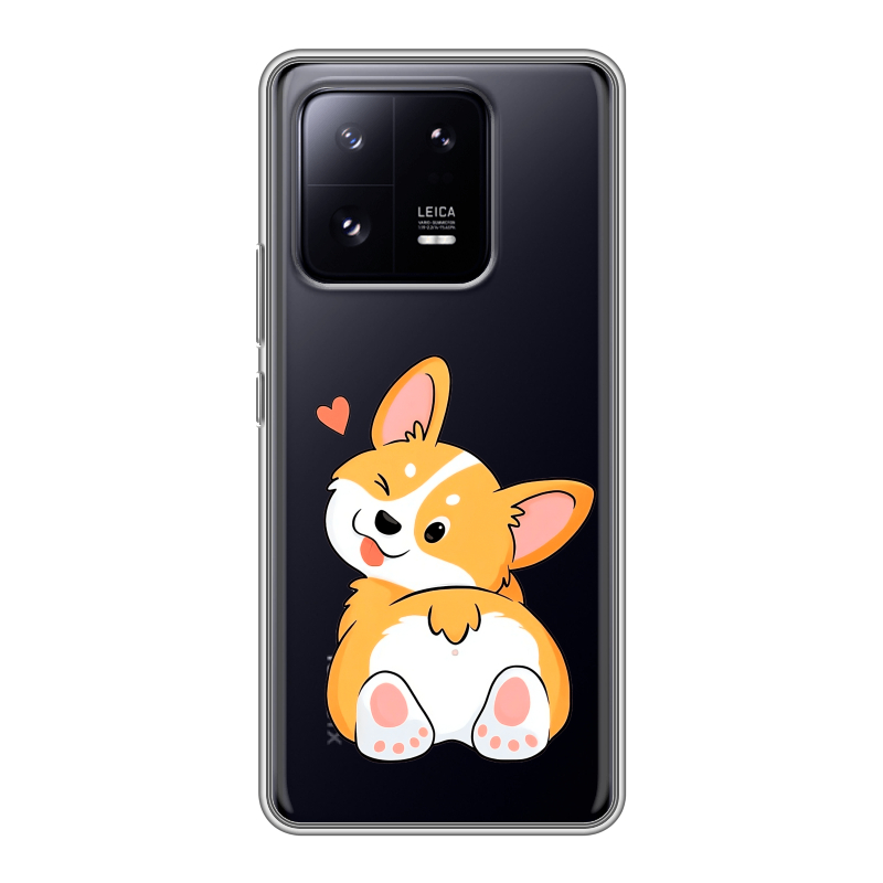 Силиконовый чехол на Xiaomi 13 Pro с принтом Корги Силиконовый чехол на Xiaomi 13 Pro с принтом Корги