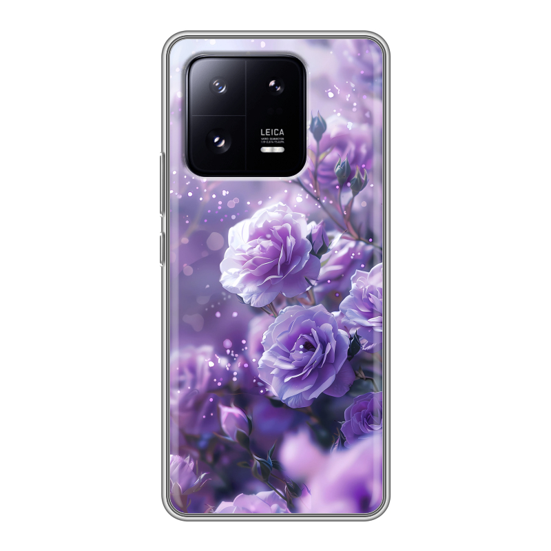 Силиконовый чехол на Xiaomi 13 Pro с принтом Розы цветы Силиконовый чехол на Xiaomi 13 Pro с принтом Розы цветы