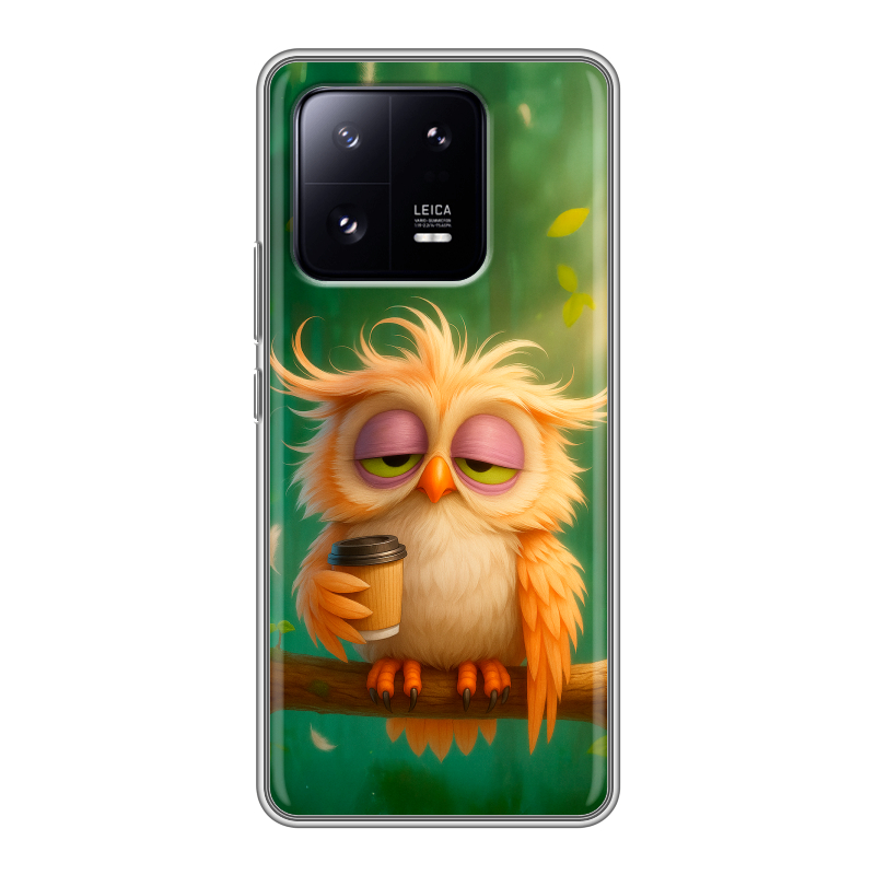 Силиконовый чехол на Xiaomi 13 Pro с принтом сова Силиконовый чехол на Xiaomi 13 Pro с принтом сова