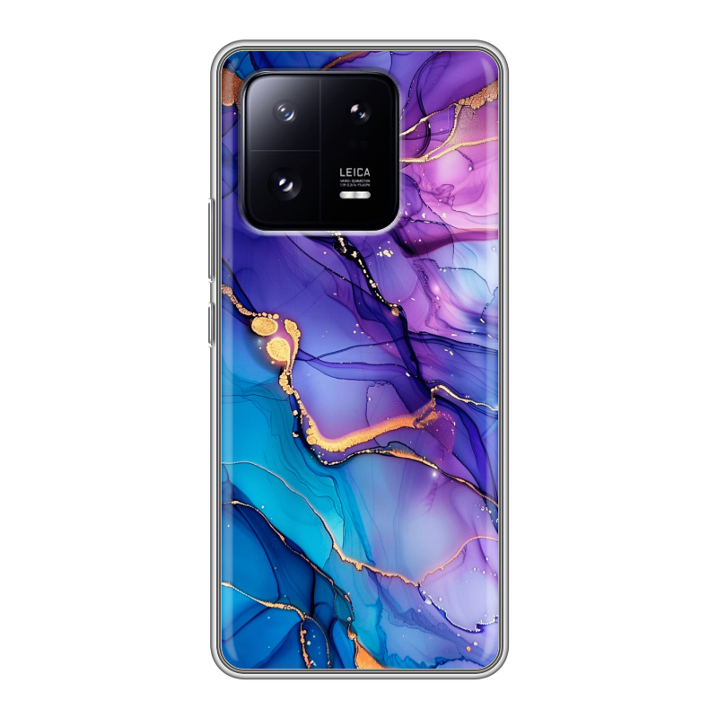 Силиконовый чехол на Xiaomi 13 Pro с принтом синий мрамор Силиконовый чехол на Xiaomi 13 Pro с принтом синий мрамор