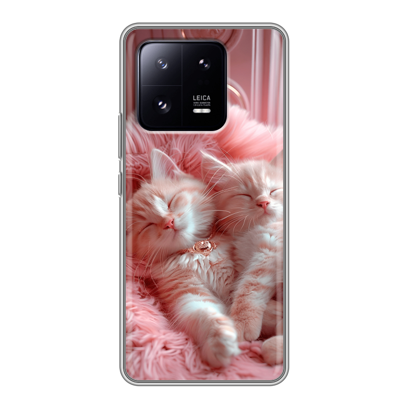 Силиконовый противоударный чехол на Xiaomi 13 Pro с принтом котята котики Силиконовый противоударный чехол на Xiaomi 13 Pro с принтом котята котики