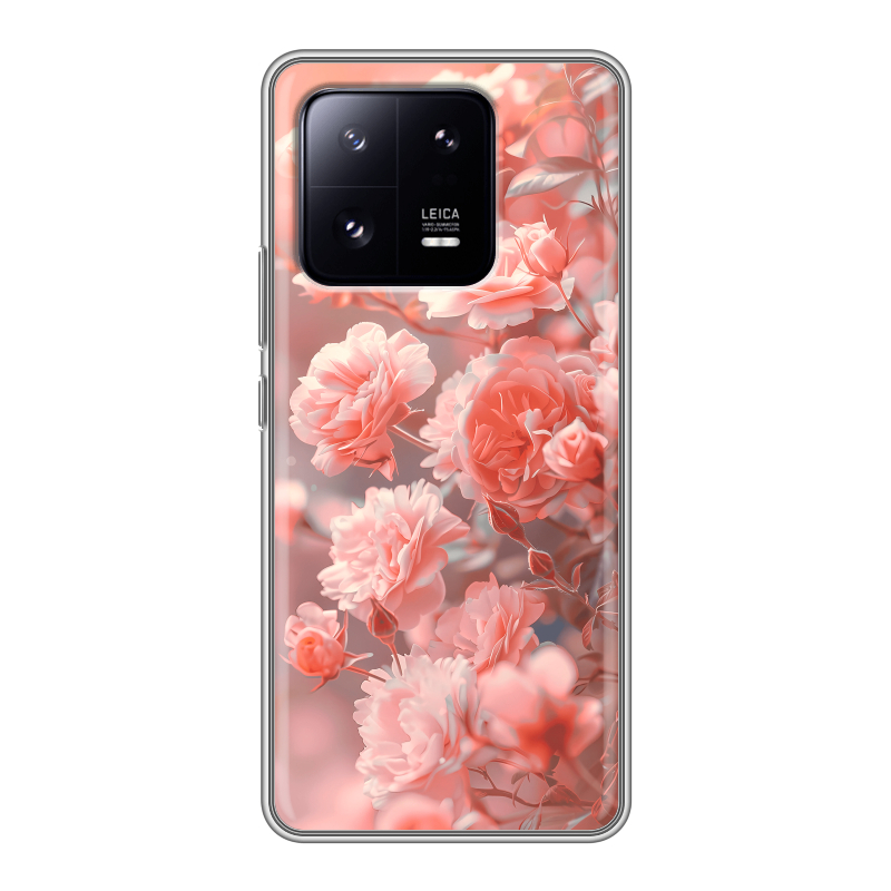 Силиконовый чехол на Xiaomi 13 Pro с принтом Розы цветы Силиконовый чехол на Xiaomi 13 Pro с принтом Розы цветы