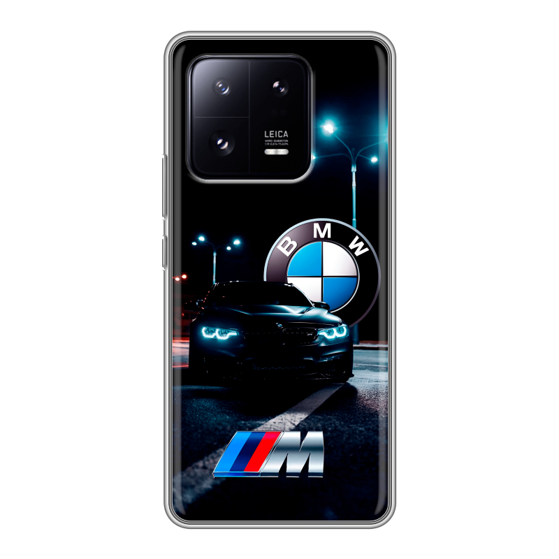 Силиконовый противоударный чехол на Xiaomi 13 Pro с принтом БМВ BMW Силиконовый противоударный чехол на Xiaomi 13 Pro с принтом БМВ BMW