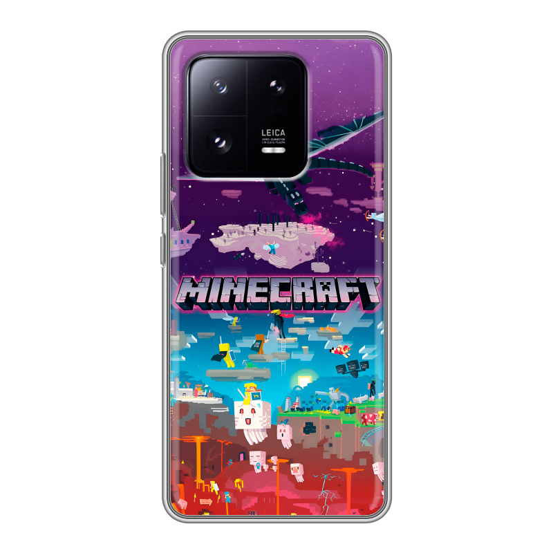 Силиконовый противоударный чехол на Xiaomi 13 Pro с принтом Майнкрафт Minecraft Силиконовый противоударный чехол на Xiaomi 13 Pro с принтом Майнкрафт Minecraft