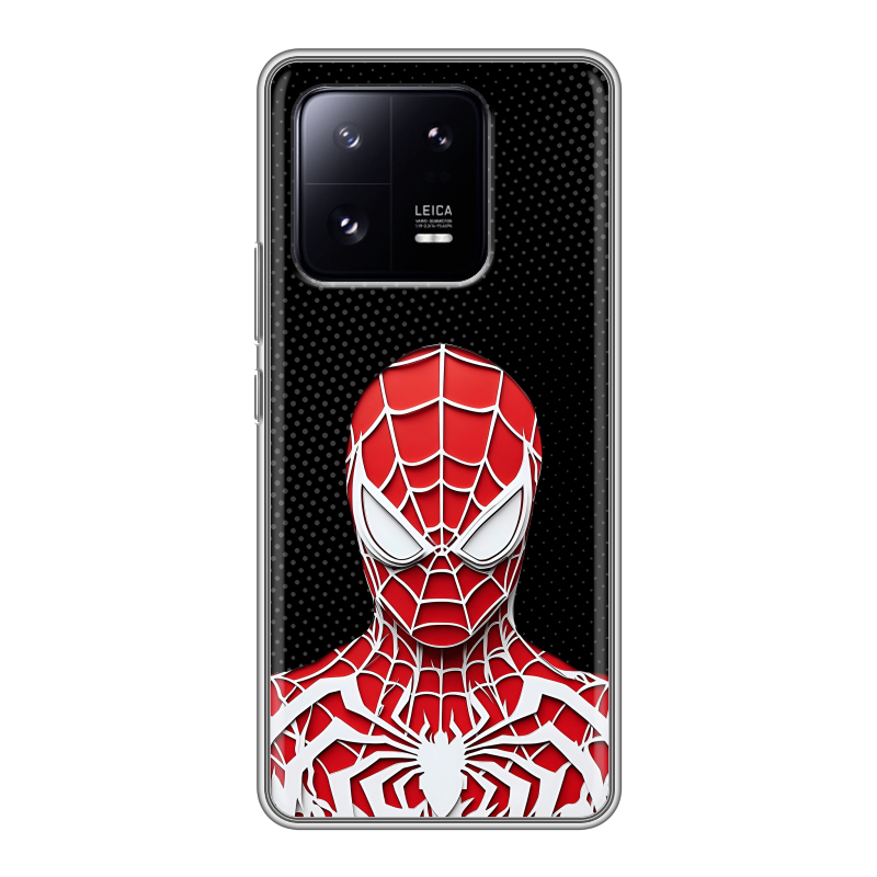 Силиконовый противоударный чехол на Xiaomi 13 Pro с принтом человек паук spiderman Силиконовый противоударный чехол на Xiaomi 13 Pro с принтом человек паук spiderman