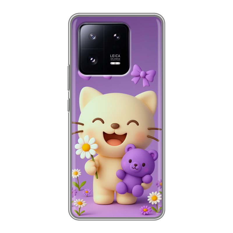 Силиконовый противоударный чехол на Xiaomi 13 Pro с принтом для девочек Силиконовый противоударный чехол на Xiaomi 13 Pro с принтом для девочек