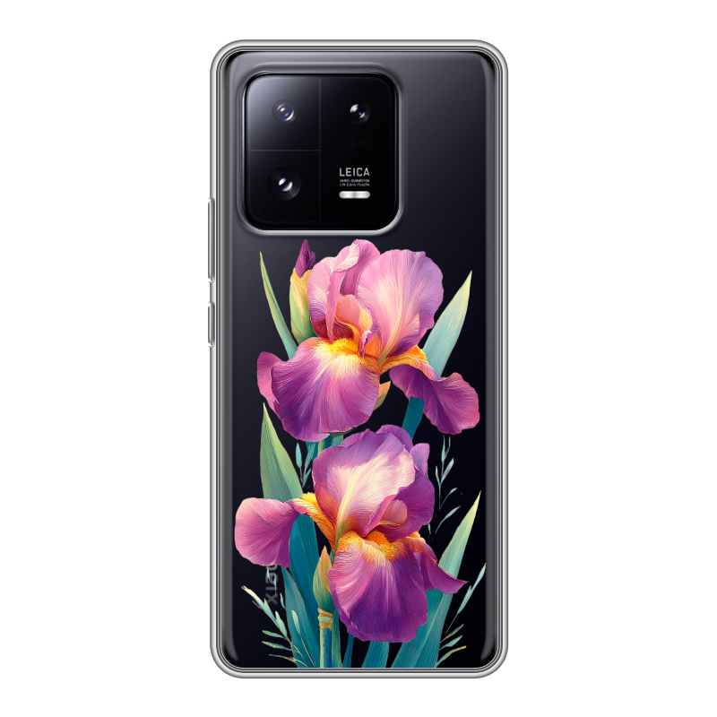 Силиконовый противоударный чехол на Xiaomi 13 Pro с принтом Цветы орхидеи Силиконовый противоударный чехол на Xiaomi 13 Pro с принтом Цветы орхидеи