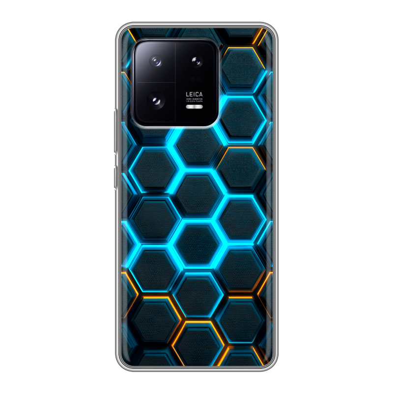 Силиконовый чехол на Xiaomi 13 Pro с принтом Неоновые соты Силиконовый чехол на Xiaomi 13 Pro с принтом Неоновые соты