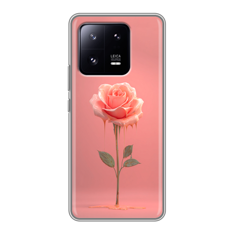 Силиконовый чехол на Xiaomi 13 Pro с принтом Розовая роза Силиконовый чехол на Xiaomi 13 Pro с принтом Розовая роза