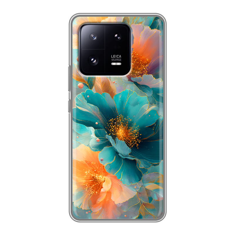 Силиконовый чехол на Xiaomi 13 Pro с принтом Цветы Силиконовый чехол на Xiaomi 13 Pro с принтом Цветы