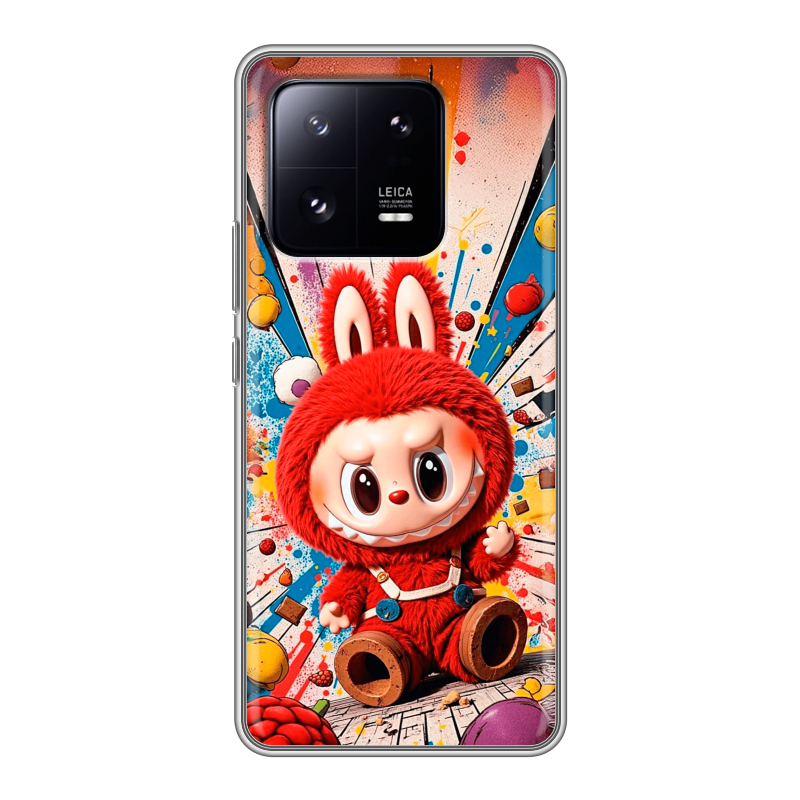 Силиконовый чехол на Xiaomi 13 Pro с принтом Labubu Лабубу Силиконовый чехол на Xiaomi 13 Pro с принтом Labubu Лабубу