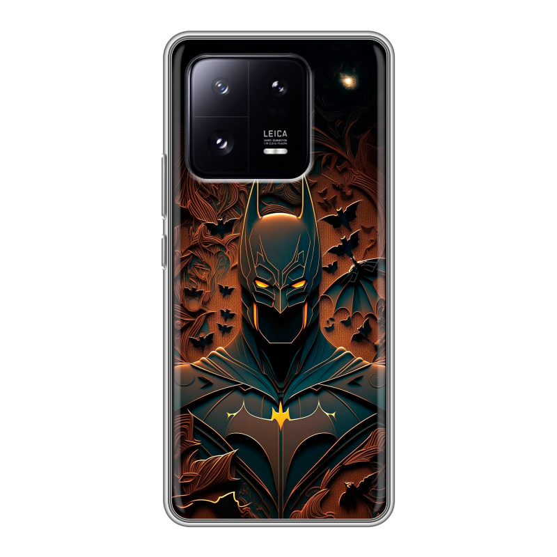 Силиконовый противоударный чехол на Xiaomi 13 Pro с принтом Batman Бэтмен Силиконовый противоударный чехол на Xiaomi 13 Pro с принтом Batman Бэтмен