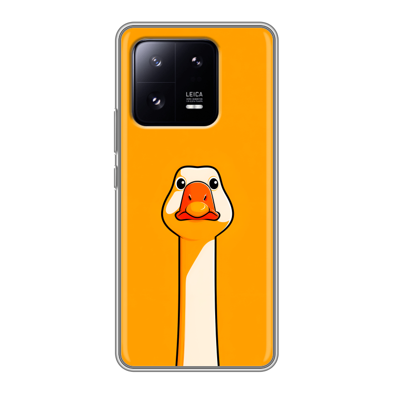 Силиконовый чехол на Xiaomi 13 Pro с принтом Смешная утка Силиконовый чехол на Xiaomi 13 Pro с принтом Смешная утка