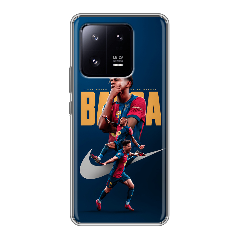 Силиконовый чехол на Xiaomi 13 Pro с принтом Барселона Barca Yamal Силиконовый чехол на Xiaomi 13 Pro с принтом Барселона Barca Yamal