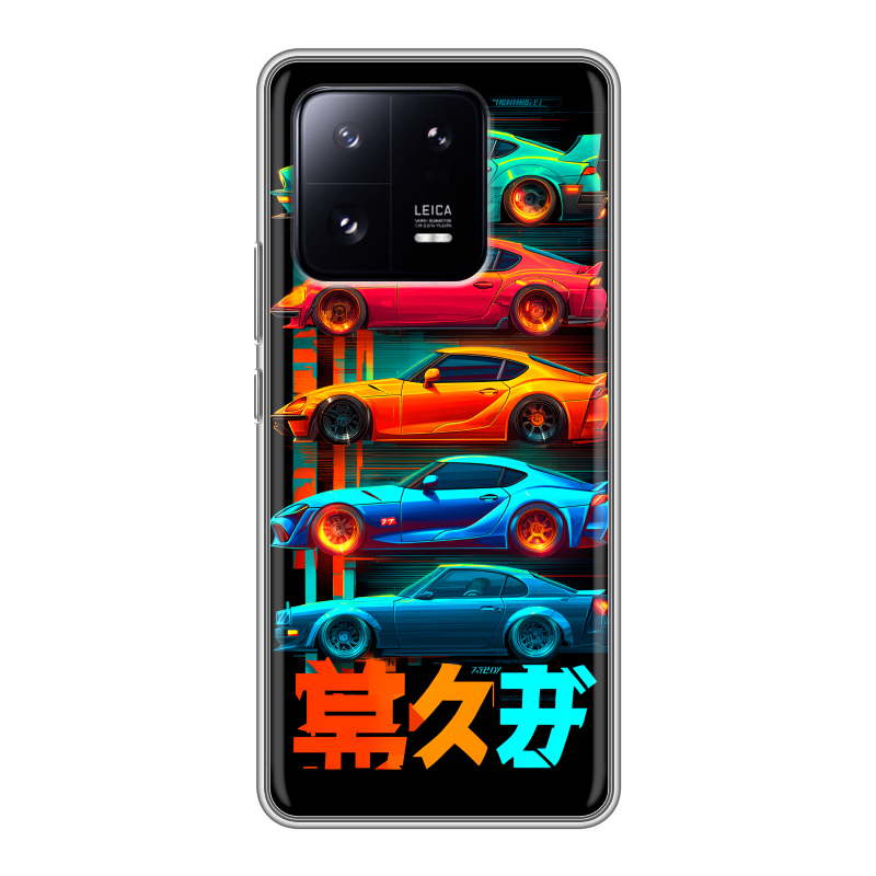 Силиконовый чехол на Xiaomi 13 Pro с принтом машины тачки Силиконовый чехол на Xiaomi 13 Pro с принтом машины тачки