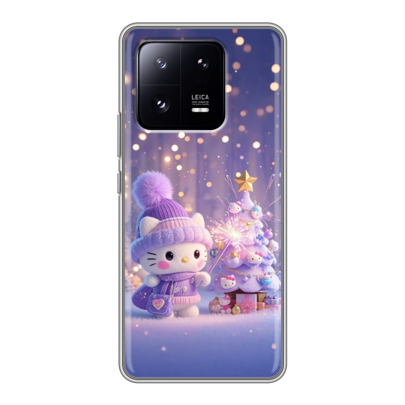 Силиконовый противоударный чехол на Xiaomi 13 Pro с принтом Новый год Силиконовый противоударный чехол на Xiaomi 13 Pro с принтом Новый год