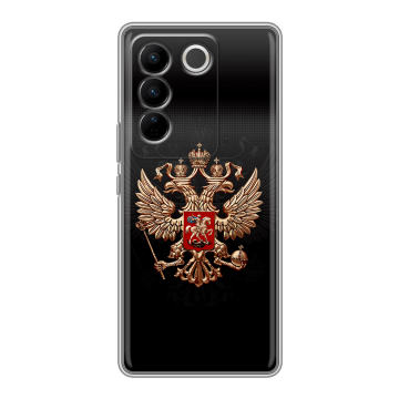 Силиконовый чехол на Vivo V27 с принтом Герб России Силиконовый чехол на Vivo V27 с принтом Герб России