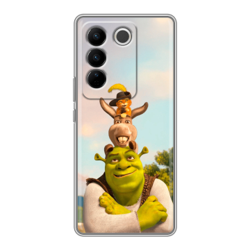 Силиконовый чехол на Vivo V27 с принтом Шрек Shrek