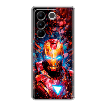 Силиконовый чехол на Vivo V27 с принтом Железный человек Ironman Силиконовый чехол на Vivo V27 с принтом Железный человек Ironman
