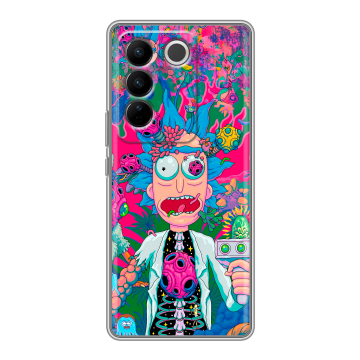 Силиконовый чехол на Vivo V27 с принтом Рик и Морти Rick Morty Силиконовый чехол на Vivo V27 с принтом Рик и Морти Rick Morty