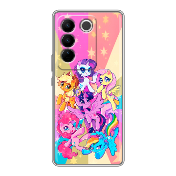 Силиконовый чехол на Vivo V27 с принтом My little pony Дружба чудо Силиконовый чехол на Vivo V27 с принтом My little pony Дружба чудо