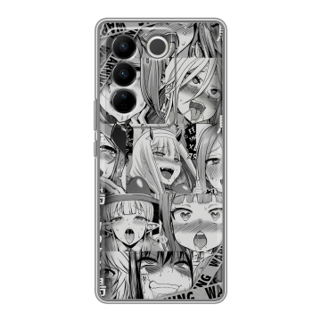 Силиконовый чехол на Vivo V27 с принтом Ahegao Ахегао Аниме