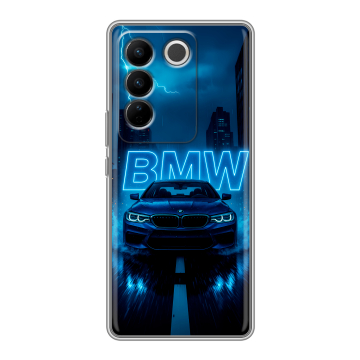 Силиконовый чехол на Vivo V27 с принтом BMW БМВ Силиконовый чехол на Vivo V27 с принтом BMW БМВ
