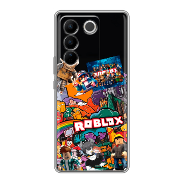 Силиконовый чехол на Vivo V27 с принтом Roblox Роблокс Силиконовый чехол на Vivo V27 с принтом Roblox Роблокс