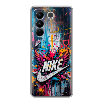 Силиконовый чехол на Vivo V27 с принтом Nike Найк Силиконовый чехол на Vivo V27 с принтом Nike Найк