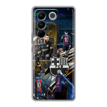 Силиконовый чехол на Vivo V27 с принтом Messi Barcelona Силиконовый чехол на Vivo V27 с принтом Messi Barcelona