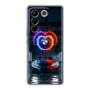 Силиконовый чехол на Vivo V27 с принтом BMW БМВ Силиконовый чехол на Vivo V27 с принтом BMW БМВ