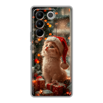 Силиконовый чехол на Vivo V27 с принтом Новый год