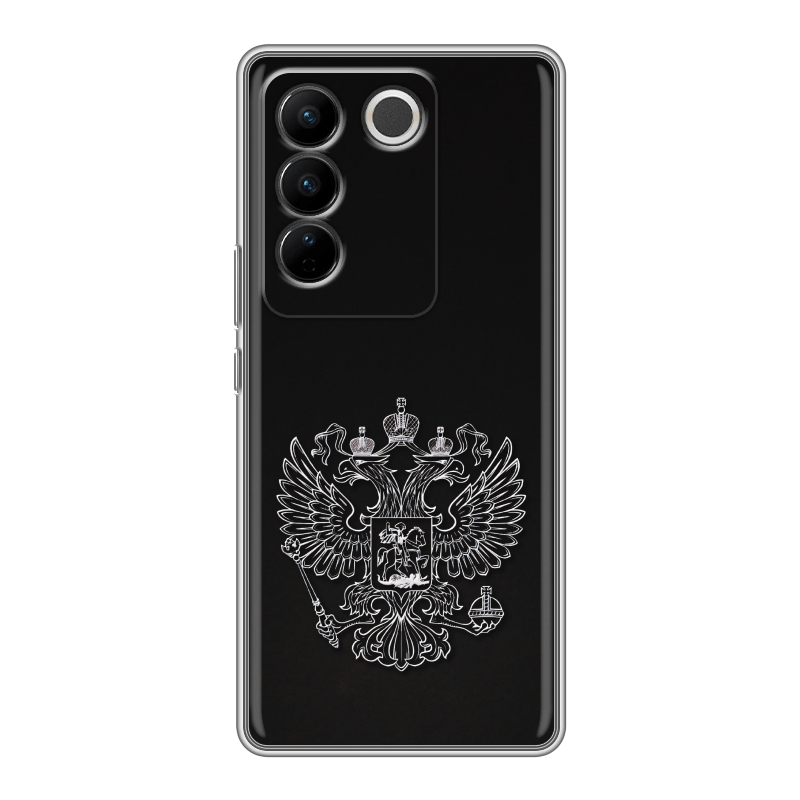 Силиконовый чехол на Vivo V27 с принтом Герб России Силиконовый чехол на Vivo V27 с принтом Герб России
