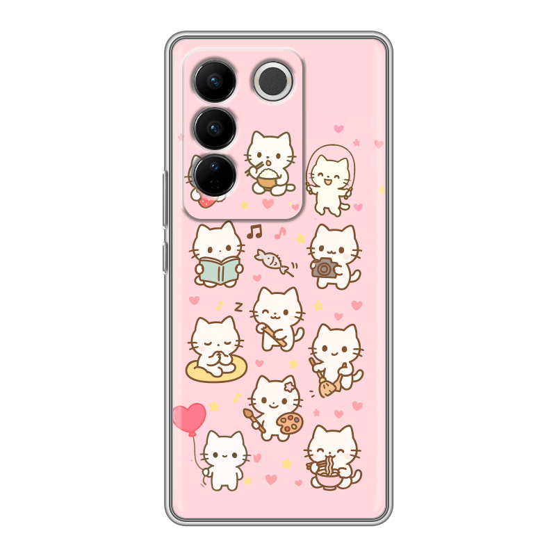 Силиконовый чехол на Vivo V27 с принтом Hello Kitty Хелоу Кити Силиконовый чехол на Vivo V27 с принтом Hello Kitty Хелоу Кити