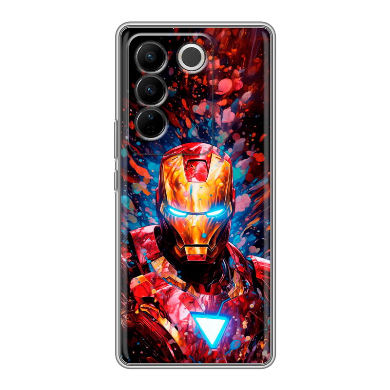 Силиконовый противоударный чехол на Vivo V27 с принтом Железный человек Ironman Силиконовый противоударный чехол на Vivo V27 с принтом Железный человек Ironman
