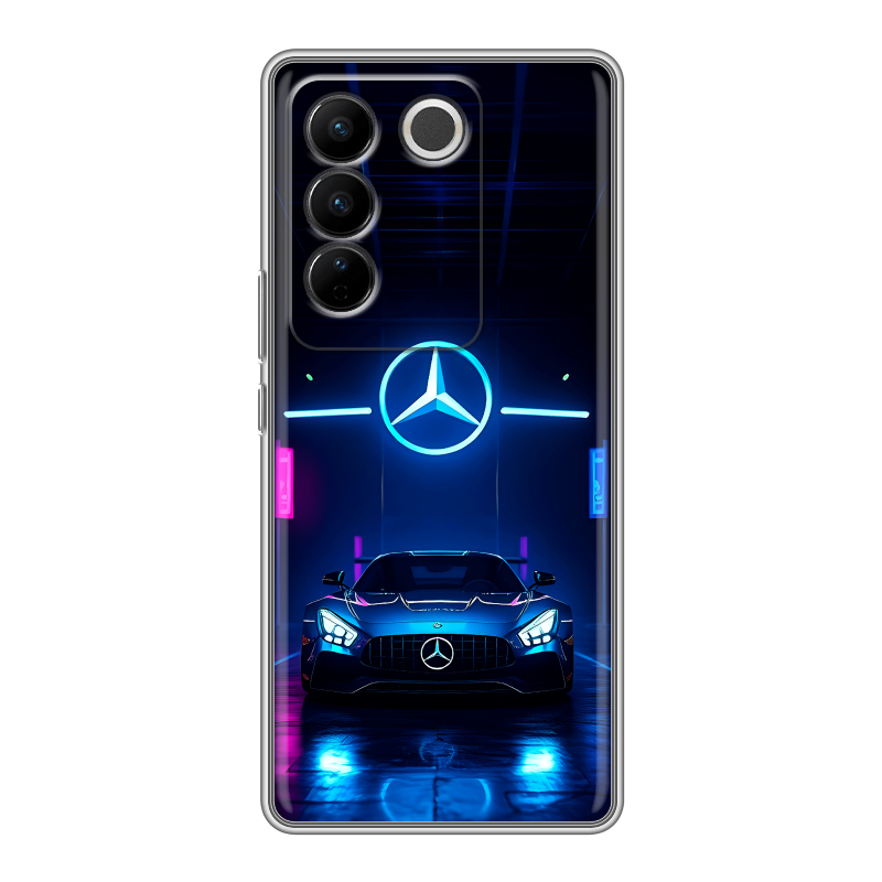 Силиконовый противоударный чехол на Vivo V27 с принтом Mercedes Мерседес Силиконовый противоударный чехол на Vivo V27 с принтом Mercedes Мерседес