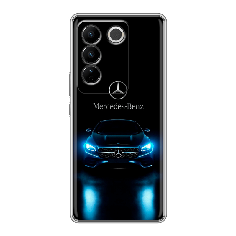 Силиконовый чехол на Vivo V27 с принтом Mercedes Мерседес Силиконовый чехол на Vivo V27 с принтом Mercedes Мерседес