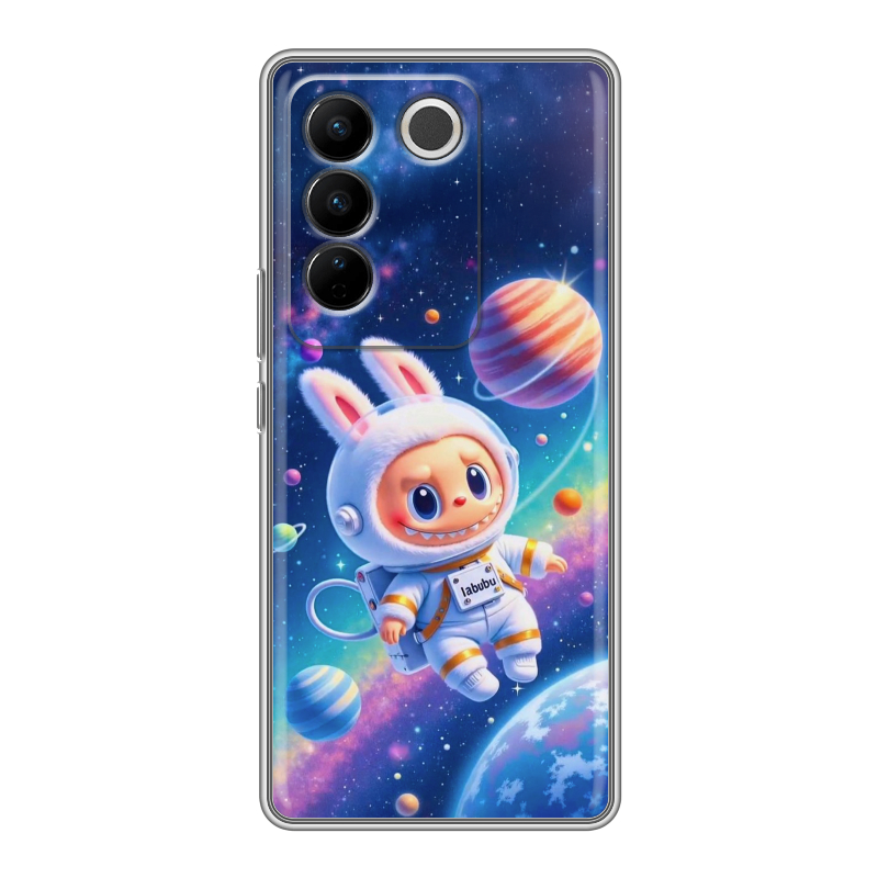 Силиконовый противоударный чехол на Vivo V27 с принтом Labubu Лабубу Силиконовый противоударный чехол на Vivo V27 с принтом Labubu Лабубу