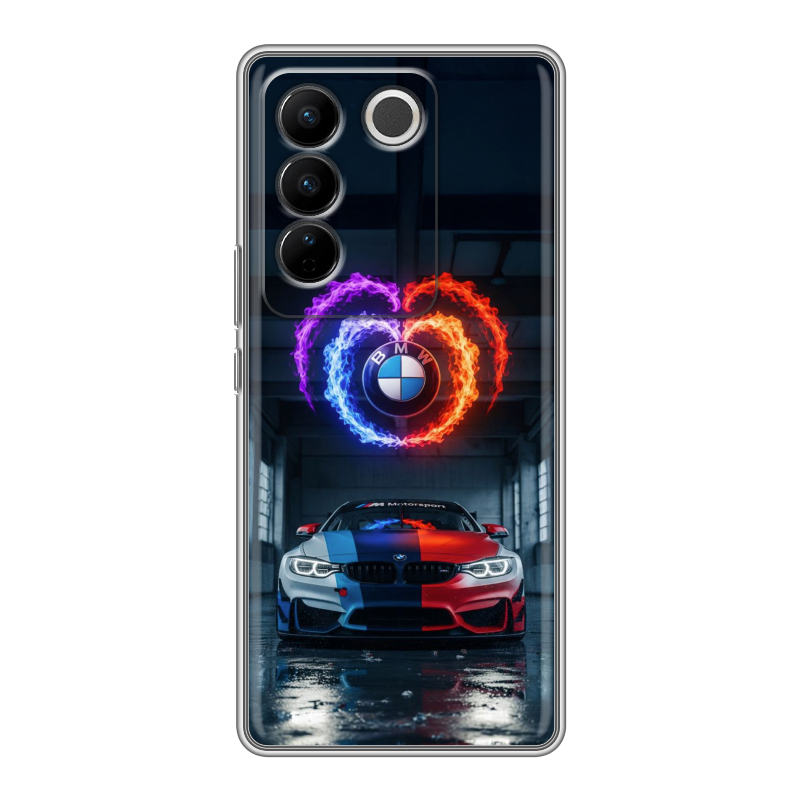 Силиконовый чехол на Vivo V27 с принтом BMW БМВ Силиконовый чехол на Vivo V27 с принтом BMW БМВ