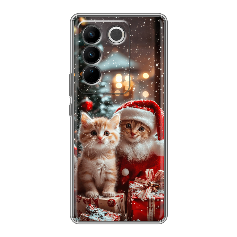 Силиконовый чехол на Vivo V27 с принтом Новый год Силиконовый чехол на Vivo V27 с принтом Новый год