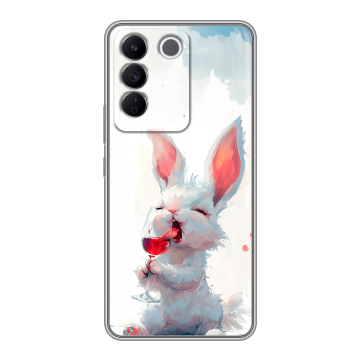 Силиконовый чехол на Vivo V27e с принтом кролик зайчик