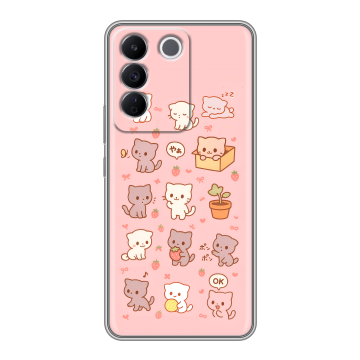 Силиконовый чехол на Vivo V27e с принтом Hello Kitty Хелоу Кити Силиконовый чехол на Vivo V27e с принтом Hello Kitty Хелоу Кити