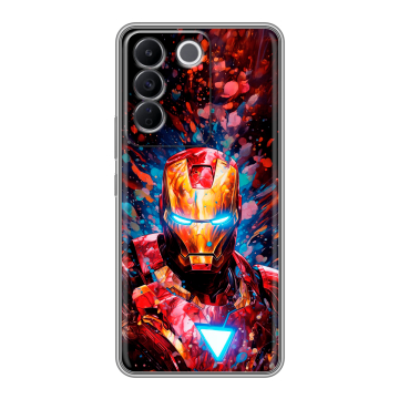 Силиконовый чехол на Vivo V27e с принтом Железный человек Ironman
